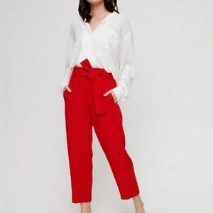NWT Aritzia Wilfred Red Jallade Pants 4